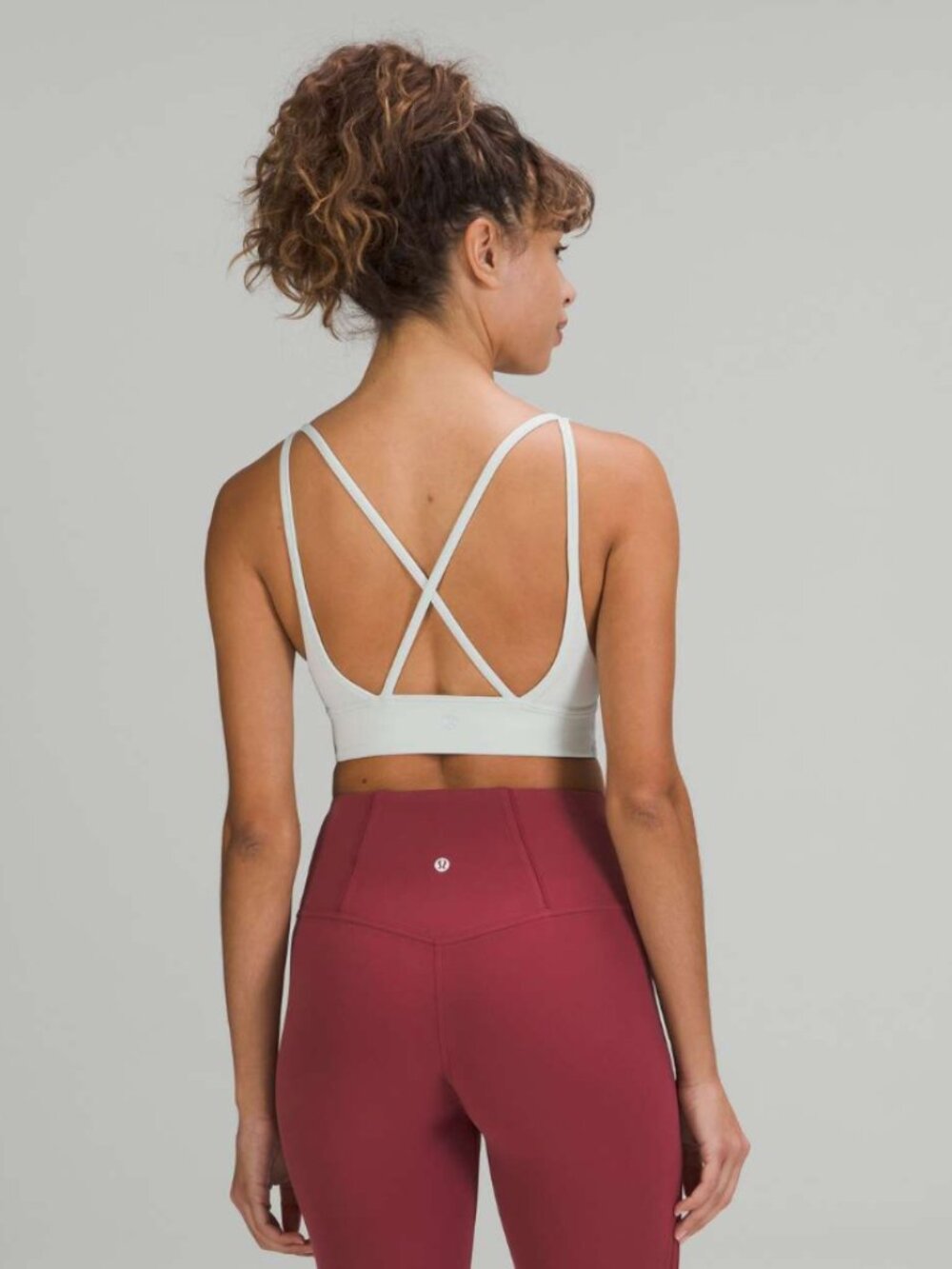 Lululemon In Alignment Longline Bra Ocean Air White 4